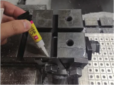 Figure 6 Applying glue manually